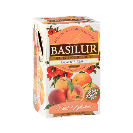 Basilur Fruit Infusions – Orange & Peach – 25 × 1.8 g